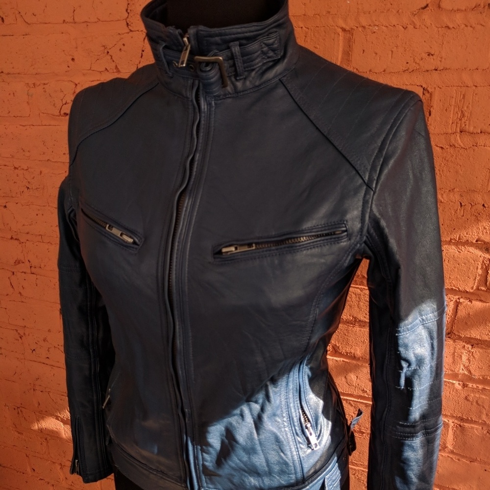 Pleather zip jacket